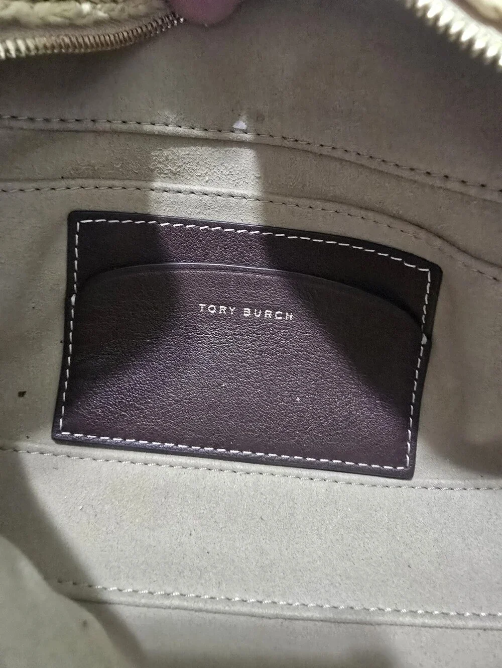 Tory Burch Romy Straw Slim Top Handle Bag